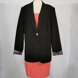 NWOT IMAN Single Button Black Blazer - Sz L